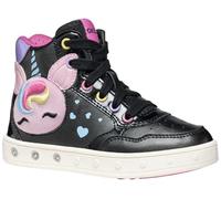 Geox J Skylin Girl, Zapatillas, Negro, Multicolor, 28 EU