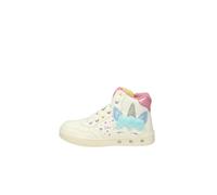 Geox J Skylin Girl, Zapatillas Niñas, White Multicolor, 32 EU
