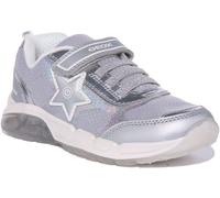 Geox J Spaziale Zapatillas Con Luz Slip On Unisex Plata Reino Unido 1 - 13