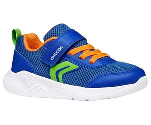 Geox J SPRINTYE Boy A - Zapatillas Deportivas, Color Azul y Naranja, Talla 36 EU