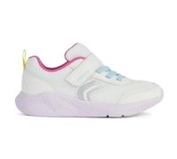 Geox J Sprintye Girl B, Zapatillas, Blanco/Multicolor/Rojo, 34 EU
