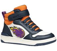 Geox J Washiba Boy, Zapatillas, Blanco Azul Marino, 32 EU