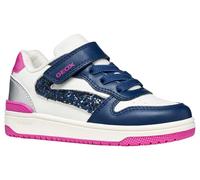 Geox J Washiba Girl A - Zapatillas Deportivas para Mujer, Color Blanco/DK Royal, Talla 27 EU