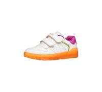 Geox J Washiba Girl B - Zapatillas Deportivas, Color Blanco/Naranja, Talla 28 EU