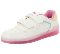 Geox J Washiba Girl B - Zapatillas Deportivas para Mujer, Color Blanco/Rosa Oscuro, Talla 27 EU