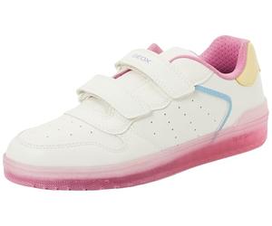 Geox J Washiba Girl B - Zapatillas Deportivas para Mujer, Color Blanco/Rosa Oscuro, Talla 36 EU