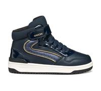 Geox J Washiba Girl Sneaker, Azul Marino/Platino, Talla 33 EU, Navy Platinum, 33 EU