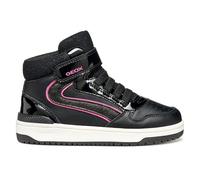 Geox J Washiba Girl, Zapatillas, Color Negro y Fucsia, 24 EU
