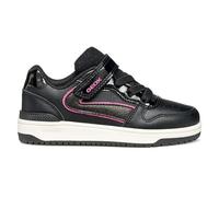 Geox J Washiba Girl, Zapatillas, Color Negro y Fucsia, 27 EU