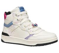 Geox J Washiba Girl, Zapatillas, White Multicolor, 30 EU