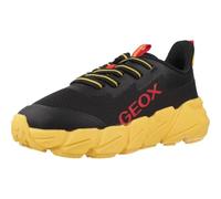 Geox Jóvenes J Flexyper Fast Boy Zapatillas, Negro Amarillo, 33 EU