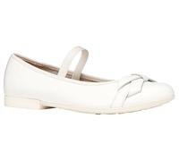 Geox JR Plie' A Ballet Flat, White, 32 EU