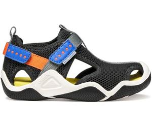 Geox JR Wader A Sandal, Black/Orange, 38 EU