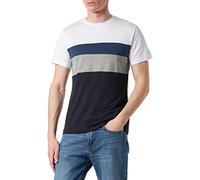 Geox M T-Shirt Camiseta, Blanco óptico/Azul, L para Hombre