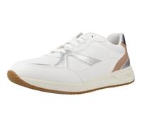 Geox Mujer D Bulmya A Zapatillas, Blanco y Plateado, 40 EU