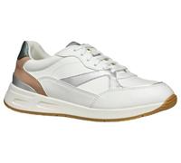 Geox Mujer D Bulmya A Zapatillas, Blanco y Plateado, 40 EU