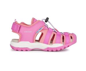 Geox Mujer J Borealis Girl B Sandalias Cerradas Cuña, Fucsia Lt Coral, 38 EU