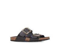 Geox Sandalias planas D Brionia R B para mujer, Negro, 37 EU