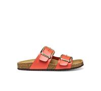 GEOX Mules Brionia con hebilla grande. Color rojo coral