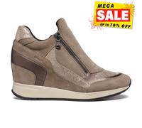 Geox Nydame Zapatillas Para Mujeres Con Cuña Casual De Cuero Taupe