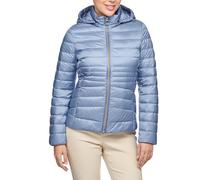 Geox Plumifero acolchado corto de mujer con capucha desmontable. Azul claro 40