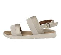 Geox Sandalia Dandra para mujer, Lt Gold Off White, 36 EU