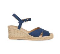 Geox Sandalia de cuña D GELSA Low C para mujer, azul marino, 39 EU, azul marino, 39 EU
