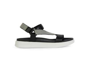 Geox Sandalia deportiva para mujer D Xand 2S C, Black Off White, 38 EU