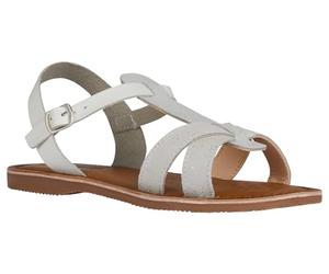 Geox Sandalia J Eolie para niña, White, 34 EU