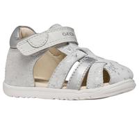 Geox Sandalia para bebé niña B Macchia Gir, color blanco/plateado, talla 18 EU