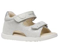 Geox Sandalia para bebé niña B Macchia Gir, color blanco roto y plateado, talla 20 EU