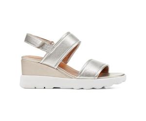 Geox Sandalia para mujer D Spherca EC6 A Cuña, LT Oro, talla 37 EU, Lt Gold, 37 EU