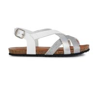 Geox Sandalia para niña J Chilene Gir, blanco y plateado, 25 EU