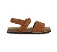 Geox Sandalia plana para mujer D Leuca C, coñac, 38 EU