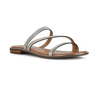 Geox Sandalia plana para niña D Sozy Plus A, plata, 36 EU