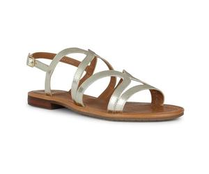 Geox Sandalia plana para niña D Sozy S Y, Lt Gold, 35 EU