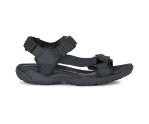 Geox Sandalia U Terreno + Grip aSports para hombre, Black, 37 EU