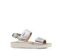 Geox J Sandal Costarei Gi, Sandalias Niñas, Plata Silver, 28 EU