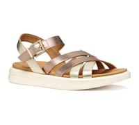 Geox Sandalias D XAND 2S B para mujer, color beige y dorado, talla 36 EU