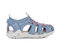 Geox Sandalias J Whinberry G para mujer, Dk Sky Lt Coral, 37 EU