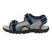 Geox Sandalias Jr Strada para niños, Dk Grey Lt Blue, 35 EU
