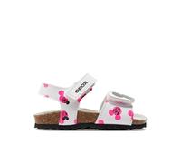Geox Sandalias para niña B Chalki, White Fluofuchsia, 27 EU