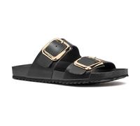 Geox Sandalias planas D Brionia R B para mujer, Negro, 37 EU