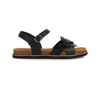 Geox Sandalias planas D Leuca a para mujer, Black, 38 EU