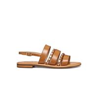GEOX Sandalias planas de piel SOZY. Color camel