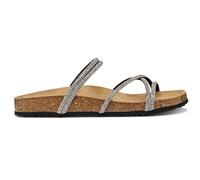 Geox Sandalias planas para mujer, color negro, talla 39 EU