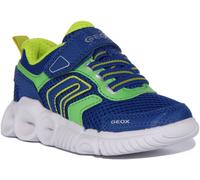 GEOX Sola Correa Se Ilumina Junior Trainer Niños Zapatos en Azul Verde Ru 1-13