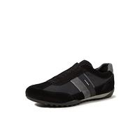 Geox U Wells A, Sneakers para Hombre, Multicolor (Black/Dk Jeans), 43 EU
