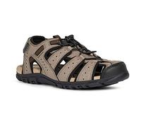 Geox Uomo Sandal Strada B, Sandalias Hombre, Multicolor Taupe Black, 41 EU
