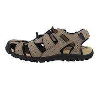 Geox Uomo Sandal Strada B, Sandalias Hombre, Multicolor Taupe Black, 42 EU